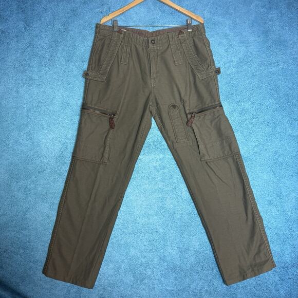J Brand Mens Straight Leg Cargo Mens Pants 36x32 Olive Green Cotton Fits 36x30.5 - Picture 1 of 16